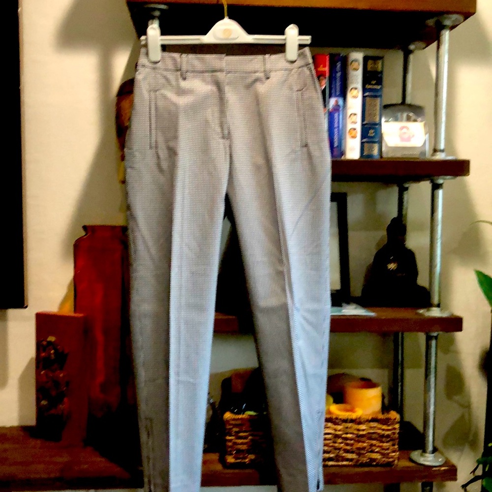 Carlisle black/white checkered pants w/ a shimmer